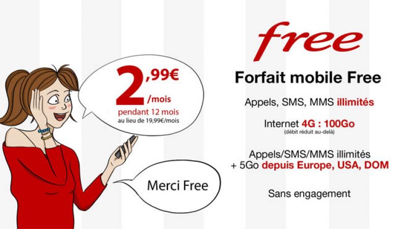 Lancement officiel de la Vente Privée : le forfait Free Mobile 100Go à 2,99€/mois durant 1 an