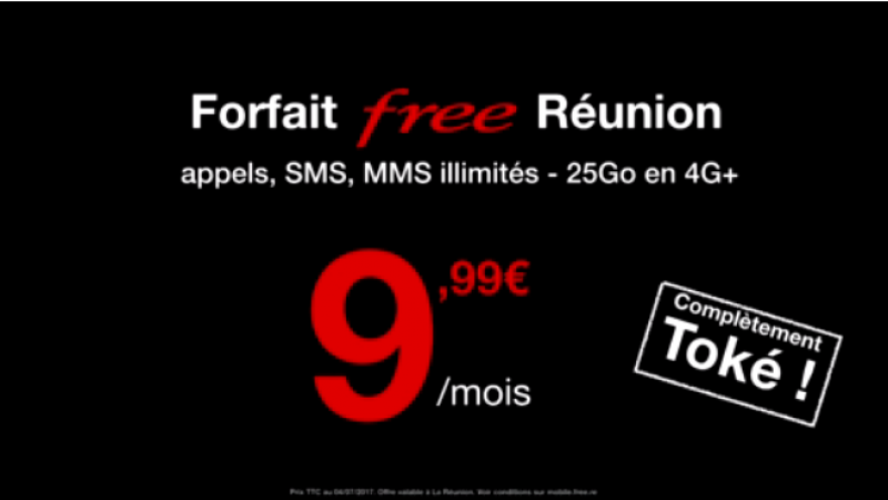 Free annonce son forfait à La Réunion à 9,99€/mois, avec un réseau 4G+ qui couvre 98% de la population
