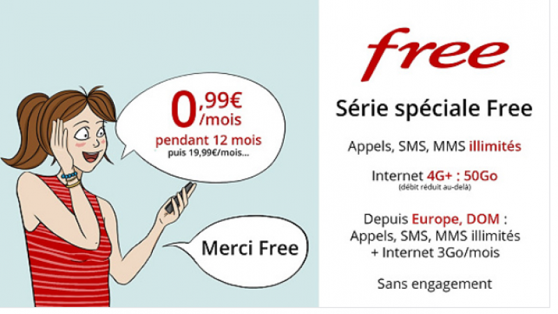 Free Mobile prolonge son forfait promo 50Go à 0,99€/mois