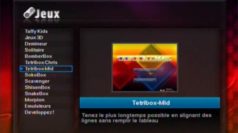 Le menu des jeux sur Freebox en détails