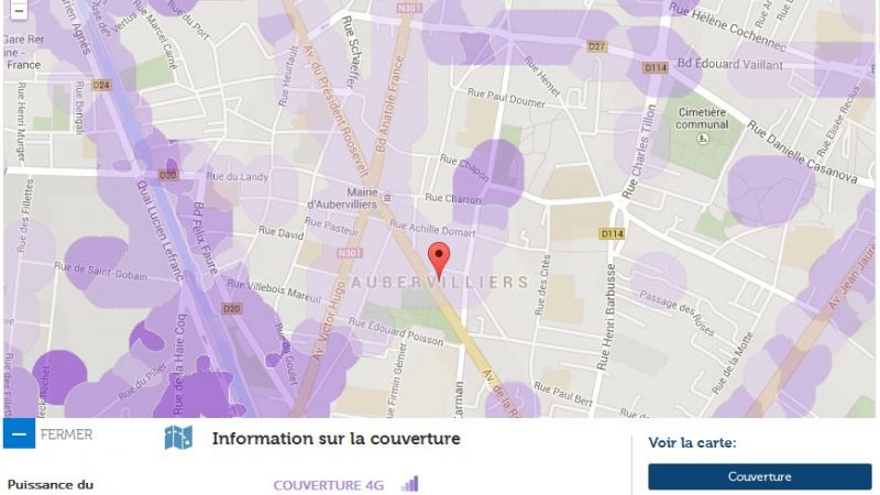 Couverture et débit 4G Free Mobile : Focus sur Aubervilliers