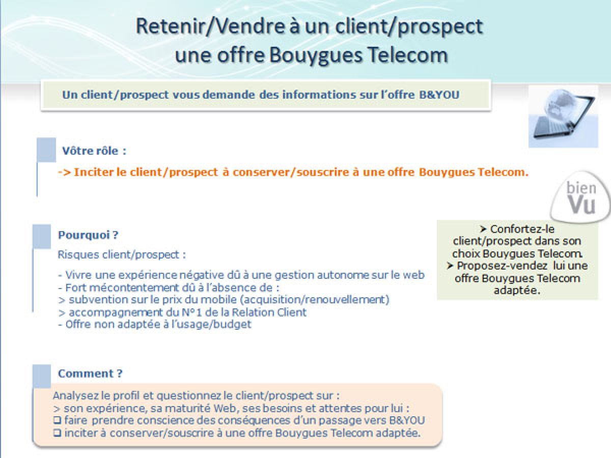 Bouygues Télécom demande à ses conseillers de ne pas recommander son offre B & You