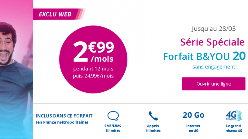 Bouygues Télécom réplique à la Vente Privée à 2,99€ de Free Mobile, mais ne s’aligne pas sur les services inclus