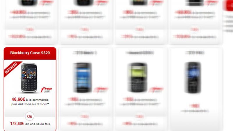 Nouveau : Free Mobile propose le Blackberry Curve 9320