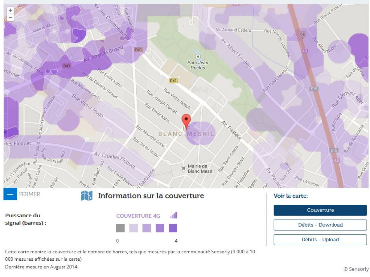 Couverture et débit 4G Free Mobile : Focus sur Le Blanc-Mesnil