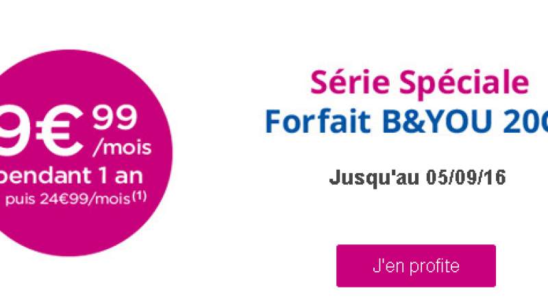 En plus de ses box, Bouygues Télécom lance une promo sur son forfait B&You 20Go