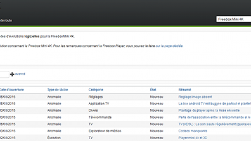 Le bugtracker de la Freebox mini 4K est ouvert !