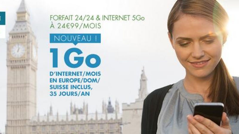 B&You : 1Go depuis l’Europe, les DOM et la Suisse inclus dans le Forfait 24/24 & Internet 5Go à 24,99€/mois