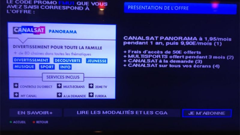 Free propose une offre Canalsat exceptionnelle à 1,95€/mois