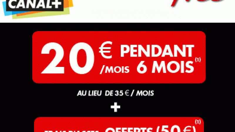 Nouvelle offre « Les chaînes Canal+ » à 20€ durant 6 mois chez Free