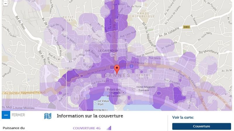 Couverture et débit 4G Free Mobile : Focus sur Cannes