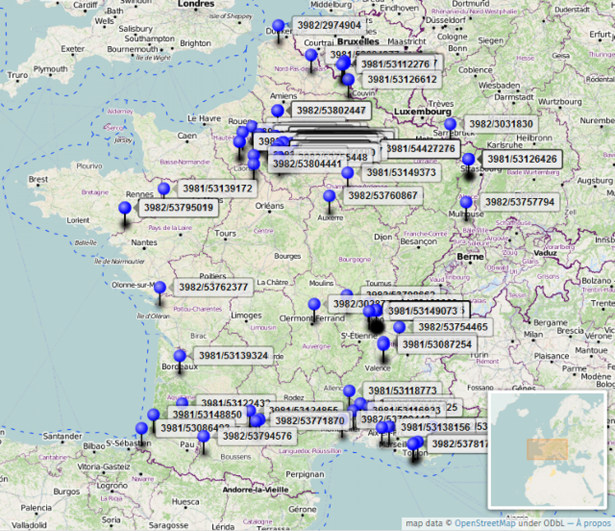 OpenStreetMap : une centaine de Femtocells Freebox localisées sur une carte