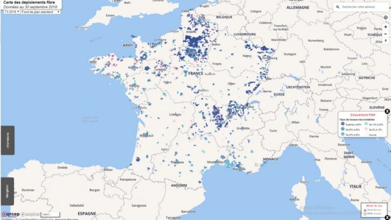 La carte interactive sur le déploiement de la fibre de l’Arcep évolue avec une nouveauté très attendue