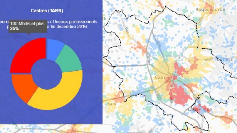 Découvrez les cartes du déploiement très haut débit de Castres