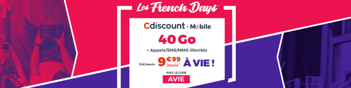 Cdiscount Mobile propose son forfait 40 Go à 9,99€/mois à vie pour les French Days
