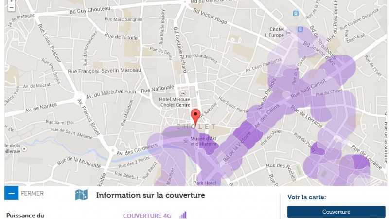 Couverture et débit 4G Free Mobile : Focus sur Cholet