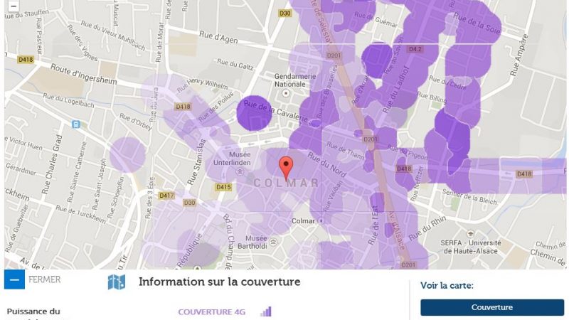 Couverture et débit 4G Free Mobile : Focus sur Colmar