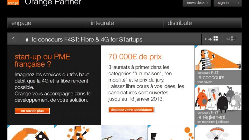 Orange : L’innovation 4G/fibre sous concours.