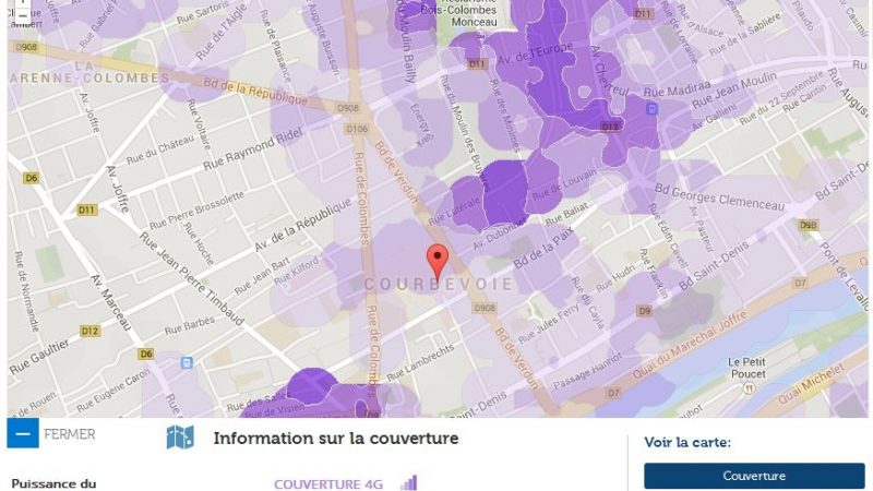 Couverture et débit 4G Free Mobile : Focus sur Courbevoie