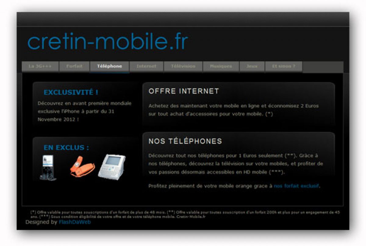 Insolite: Crétin.fr disponible aussi dans le mobile
