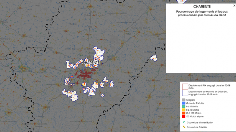 Découvrez la carte des déploiements très haut débit lancés dans la Charente