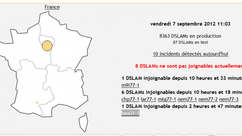 Incident réseau: 36 DSLAMs indisponibles en Normandie depuis 12 heures