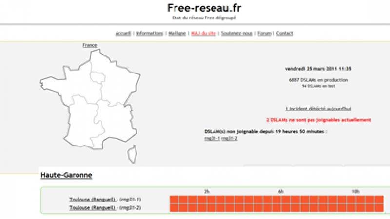 Panne sur deux DSLAM à Toulouse