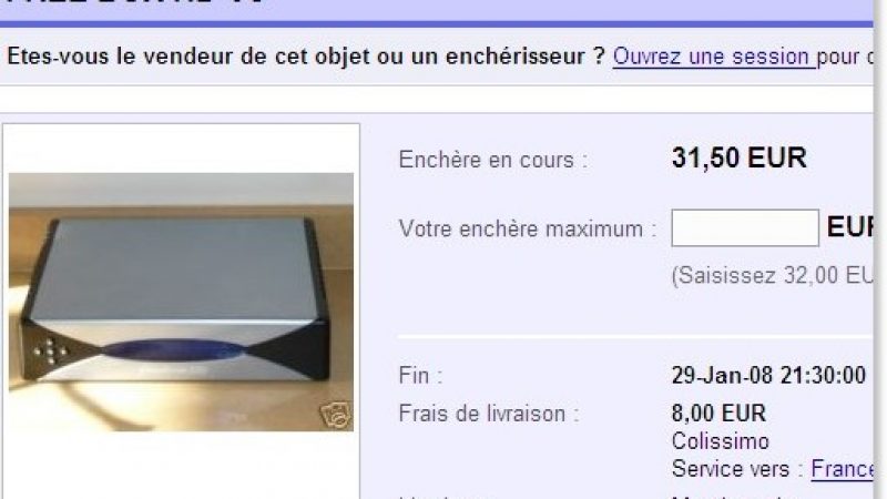 [MàJ] Freebox HD à vendre sur Ebay !
