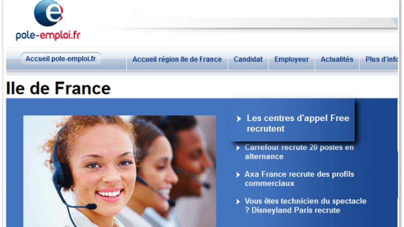 Free : Centrapel recrute et s’invite à la Une du site Pôle-Emploi