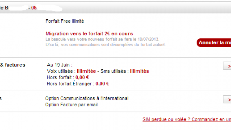 Free mobile : les migrations d’un forfait 19,99 € vers un 2 € peuvent être annulées