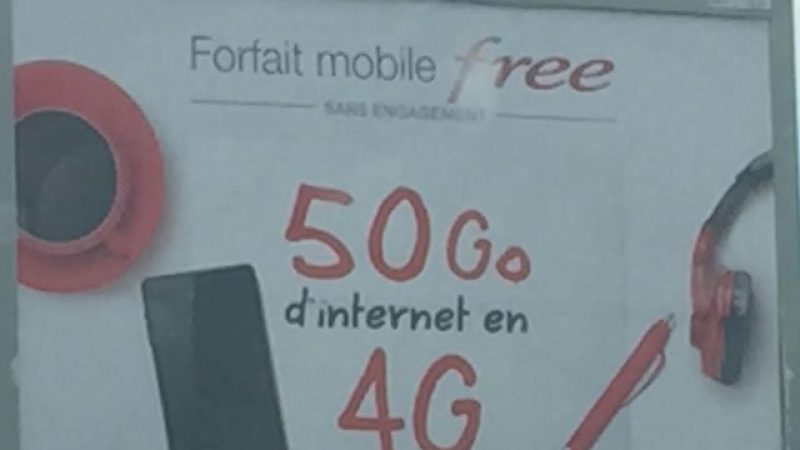 Free lance une campagne pub pour son forfait 50Go en 4G à 15,99€