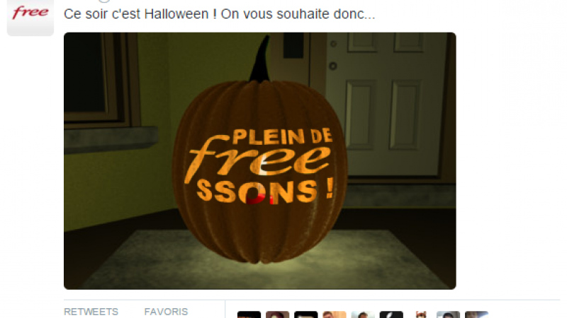 C’est Halloween, Free « vous souhaite donc plein de Freessons ».