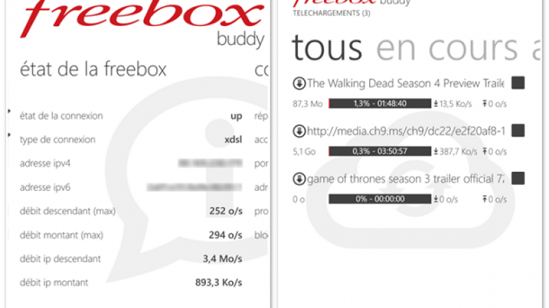 Nouvelle mise à jour pour Freebox Buddy (WP8)