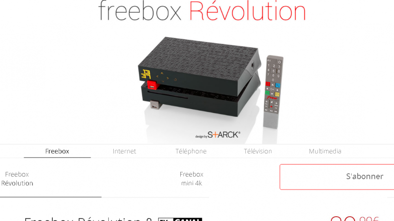 Free met à jour son site web : « Freebox Révolution & TV by Canal » devient l’unique offre Freebox Révolution pour les nouveaux abonnés