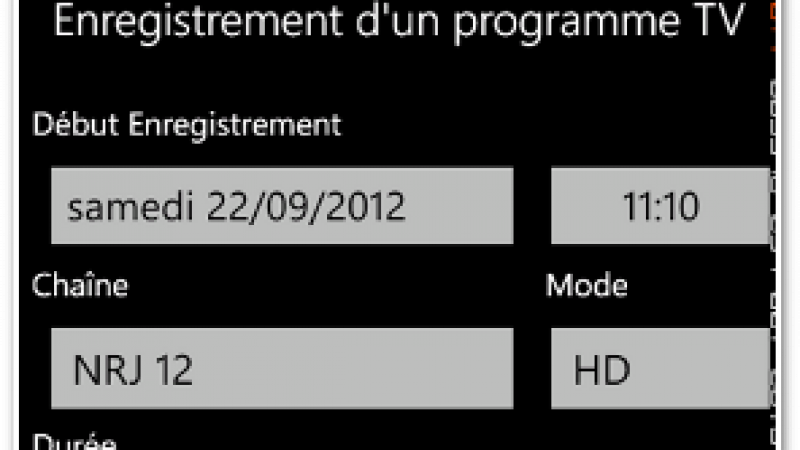 L’application Freebox Record a été mise à jour (Windows Phone)