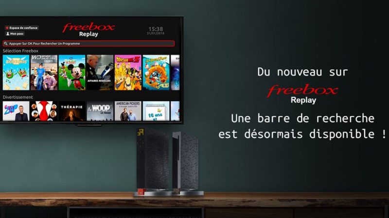 Free communique officiellement sur la nouvelle fonction de recherche de Freebox Replay