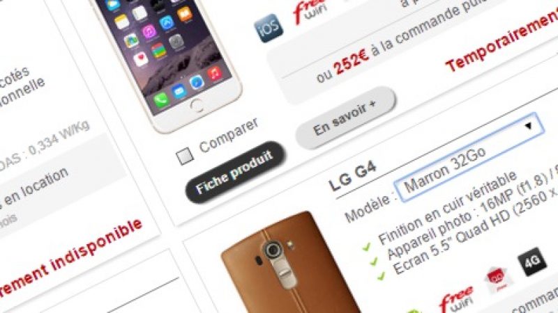 Un point sur les mobiles “temporairement indisponibles” chez Free