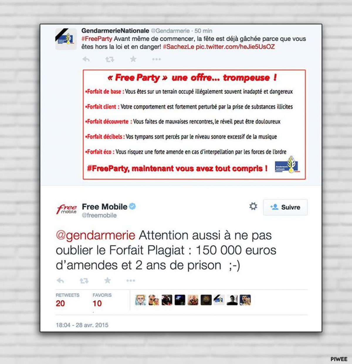 Clin d’œil : le community manager de Free Mobile répond à la gendarmerie qui utilise la marque “Free”