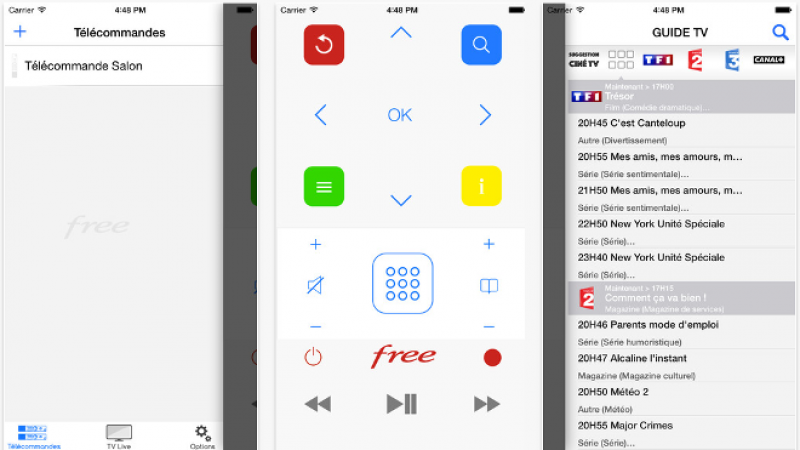 FreeSelect : live TV, guide TV et télécommande virtuelle pour votre Freebox