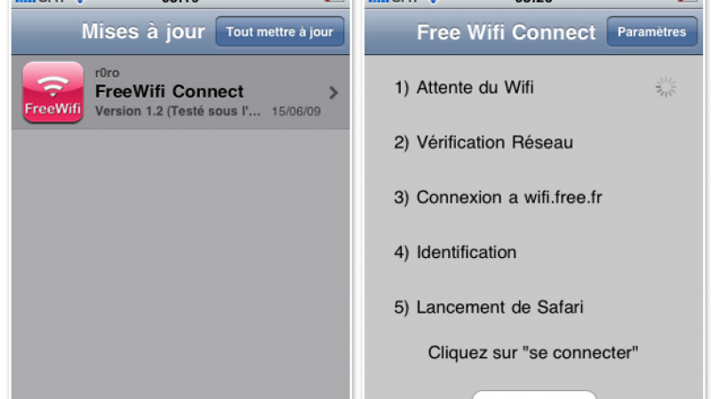 iPhone-iPod : Mise à jour pour FreeWifi Connect