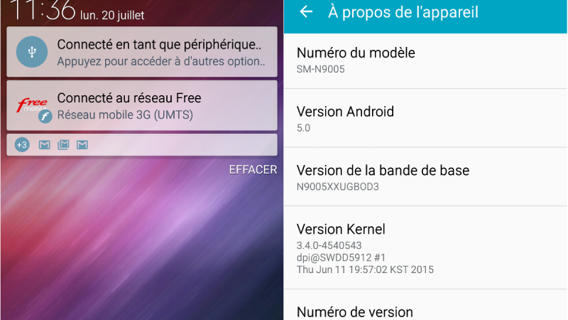 Free Mobile : Android 5.0 Lollipop débarque sur le Samsung Galaxy Note 3