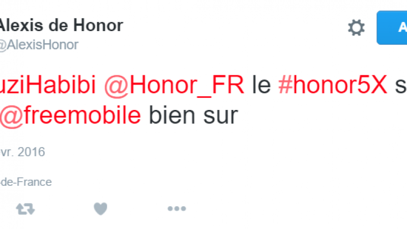 « Le Honor 5X sera chez Free Mobile » selon un représentant d’Honor