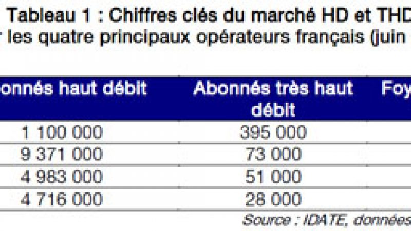 Selon l’IDATE Free disposerait de 5% du marché du très haut débit, avec 28000 abonnés