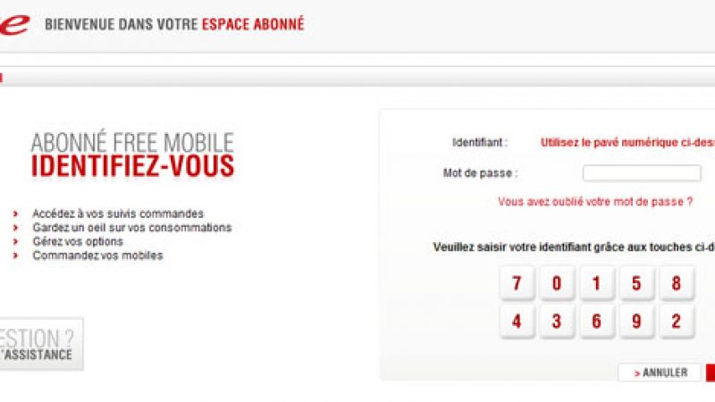 Free Mobile met en place un nouveau système d’authentification à l’espace abonné