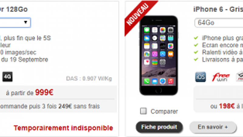 Pénurie d’iPhone 6 et 6 Plus chez Free Mobile