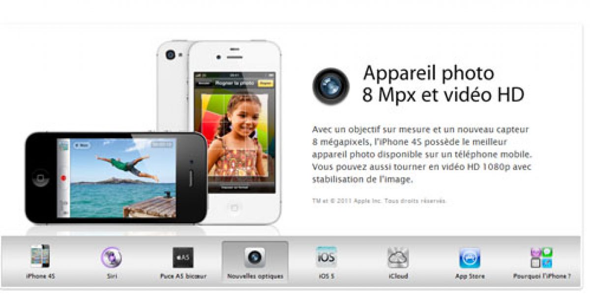 Le site de Free Mobile présente l’iPhone 4S