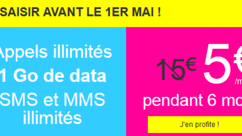 Joe Mobile : appels et SMS/MMS illimités + 1 Go de data pour 5 euros/mois