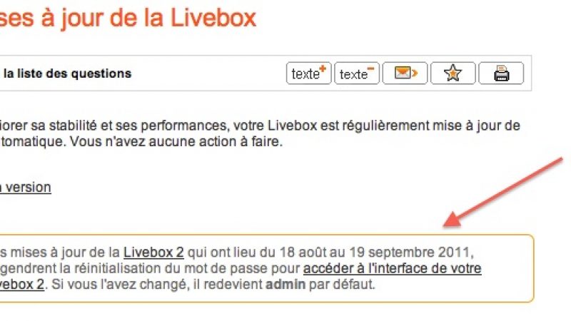 Orange rend le mot de passe de ses Livebox 2 accessible à tous !