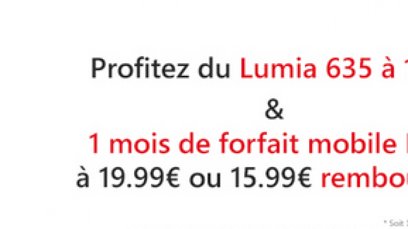 Un mois d’abonnement Free Mobile remboursé pour l’achat d’un Lumia 635, 735, 830