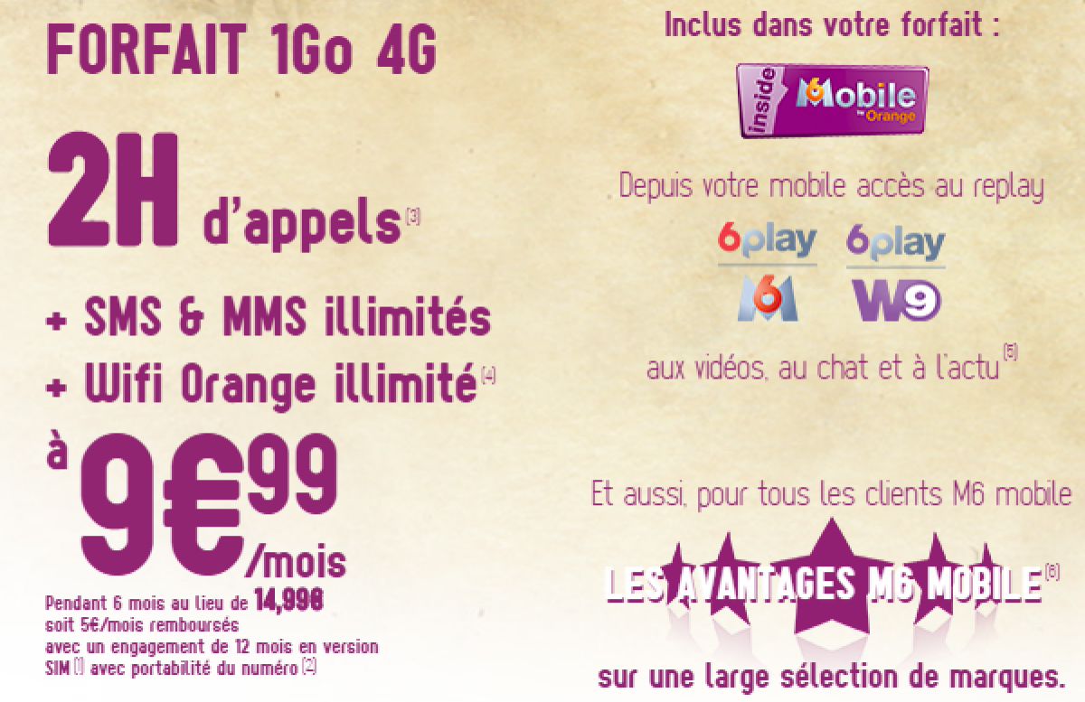 M6 Mobile : une nouvelle promo incluant 2h d’appels, SMS/MMS illimités et 1 Go de data